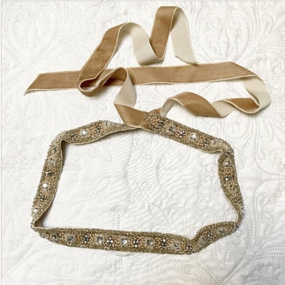 J Crew Beaded Velvet Ribbon Belt